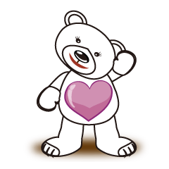 It conveys the feelings heart white bear