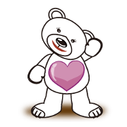 It conveys the feelings heart white bear