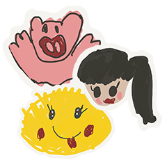 Rakugaki Sticker by the 1st-grade girl