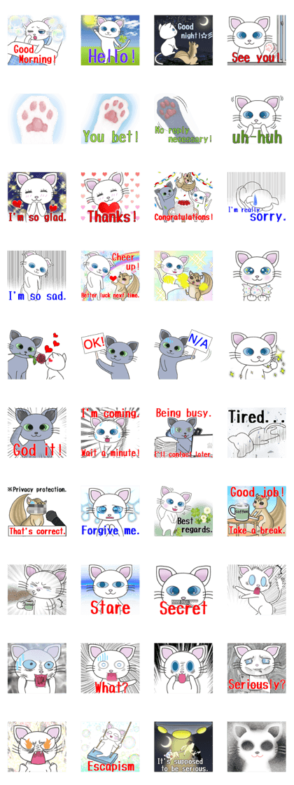 White cat Luna (English)