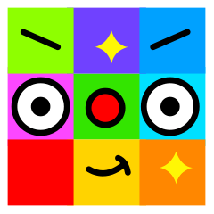 Colorful "square" face- expression