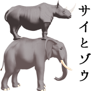 Elephant and Rhinoceros
