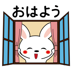 Sticker of the cute rabbit