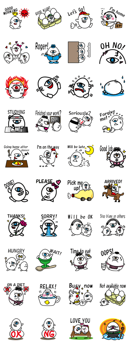 One eyed egg family, English version