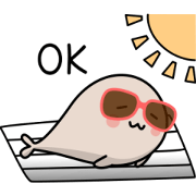 A sticker of a seal.@Summer(English)