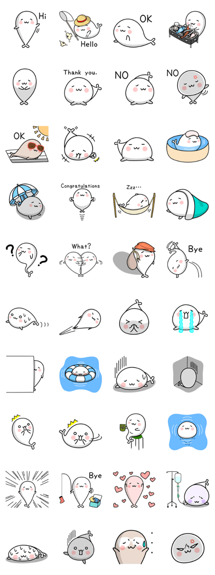 A sticker of a seal.@Summer(English)