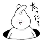 Sticker of fat rabbit.