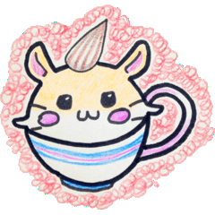 Tea  cup  and  hamster.