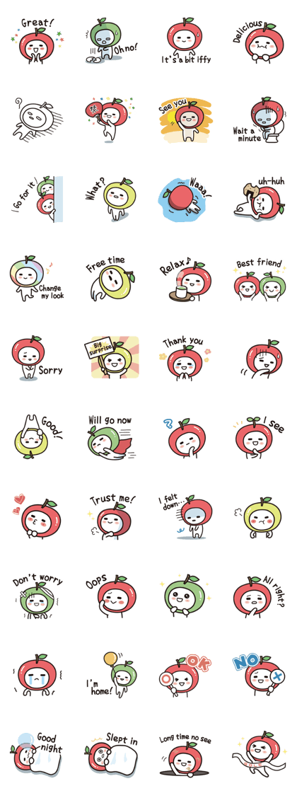 colorful and lovely apples(English)