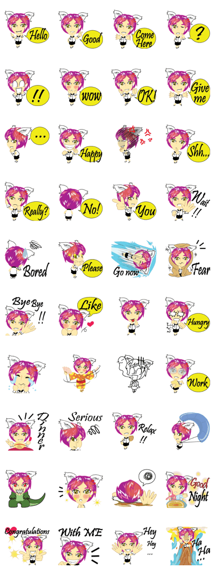 cartoon little cat girl