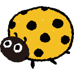 Happy yellow ladybug