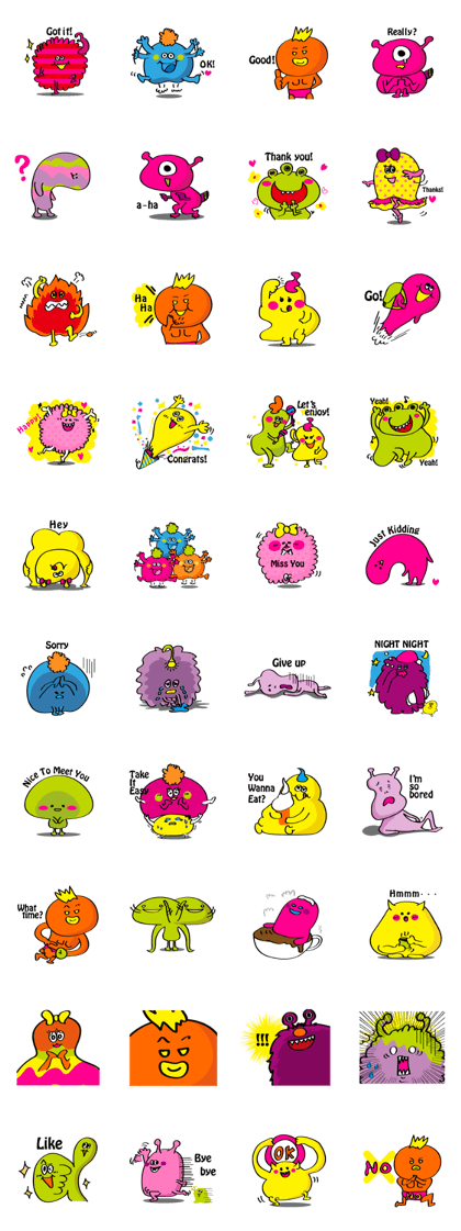 Colorful Funny Monsters