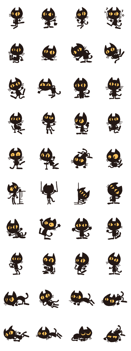 pantomimist of a black cat