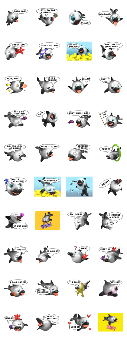 3D panda dolphin "Shah" (English ver.)