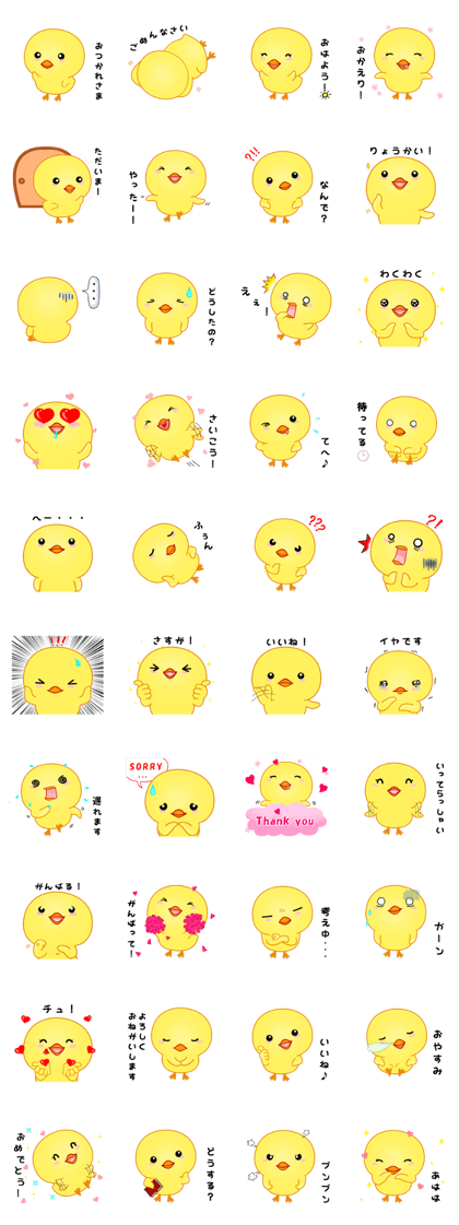 Chick with 40 emotion or pattern