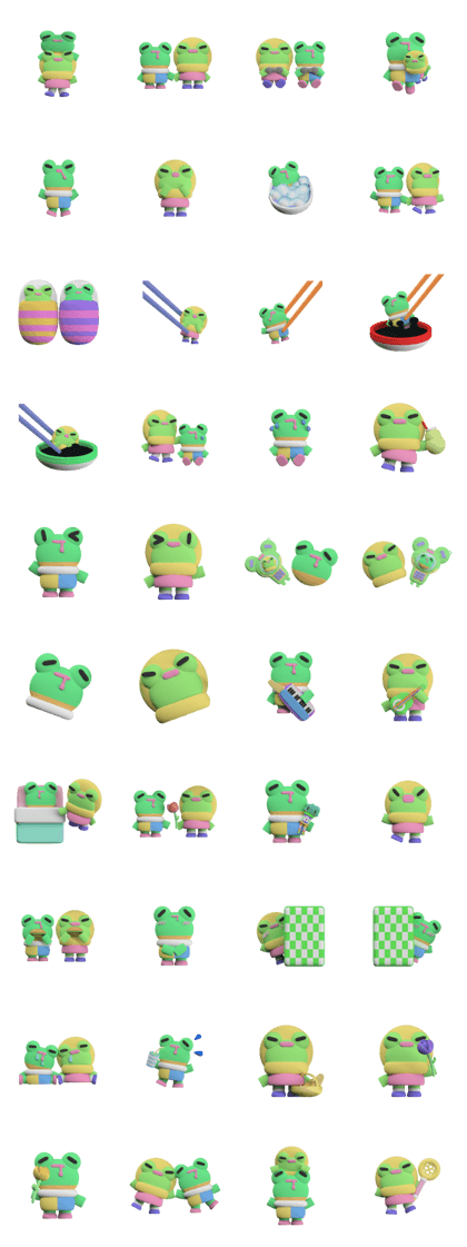 Mushbuh Froggy Couple Stickoid Pack