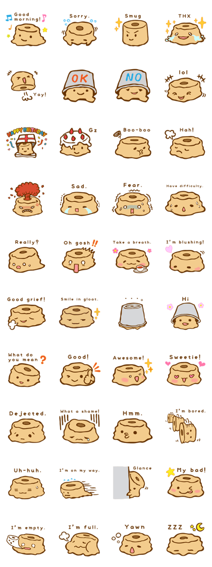 The shibon cake (English stickers)