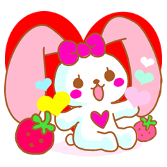 Cute Pinky strawberry rabbit
