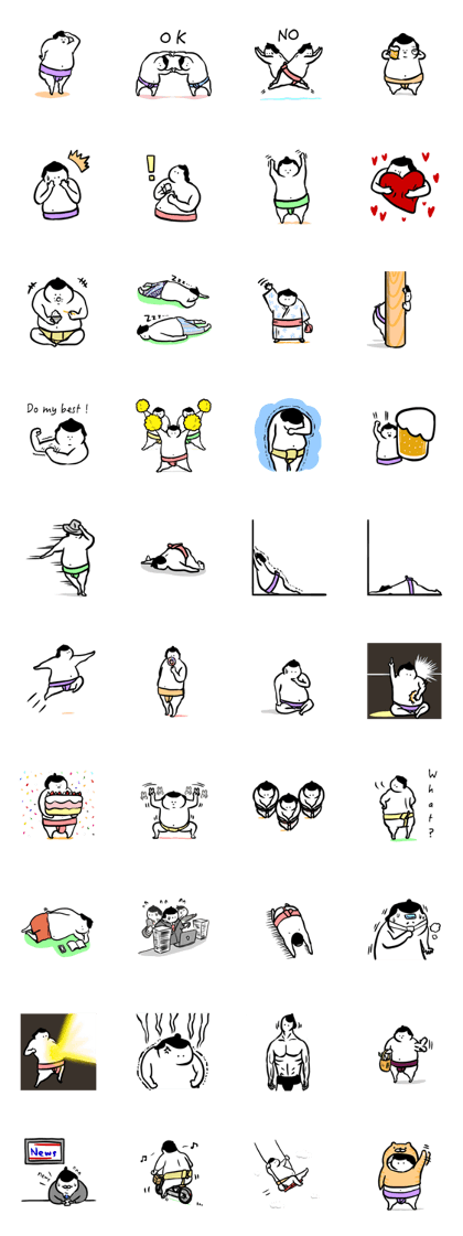 Sticker of funny sumo 2