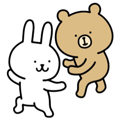 Rabbit and bear sticker.