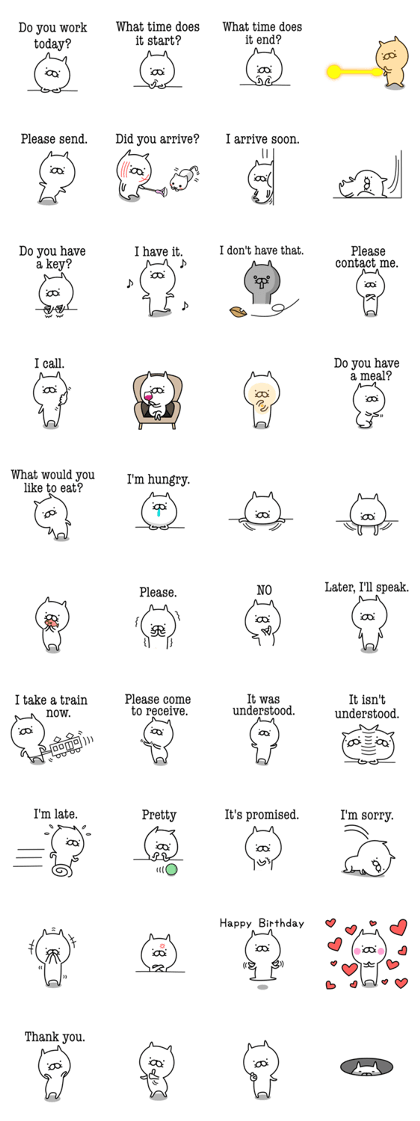Cat life sticker. nekonya2(English)