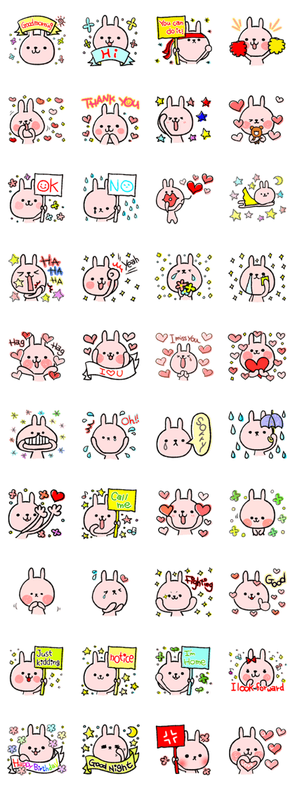 Cheering message rabbit.English