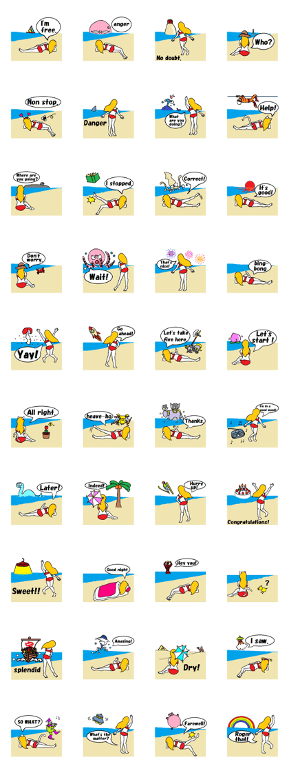 Marie on the beach(e).
