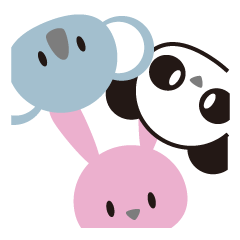 Panda, rabbit and koala