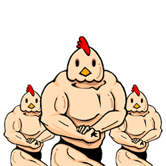Great muscle! Chicken man