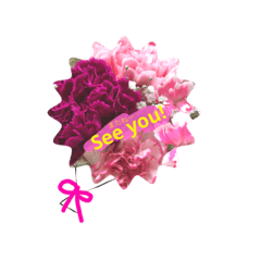 See you stickers with flowers