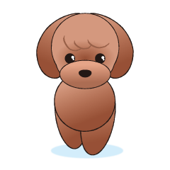Sticker of brown toy poodle