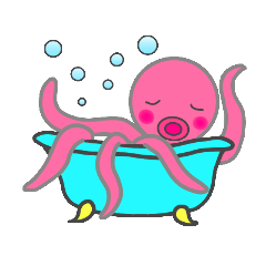 Cute pink octopus