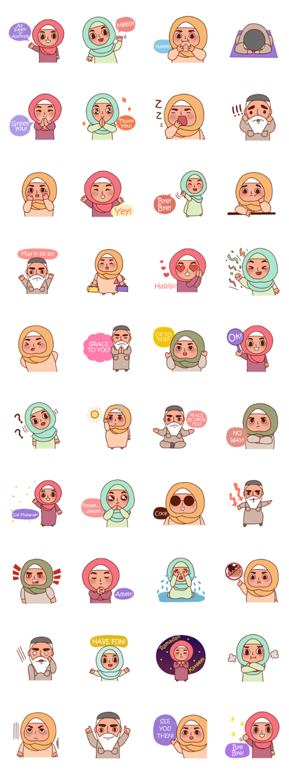 Jihab Muslim Stickers for daily use