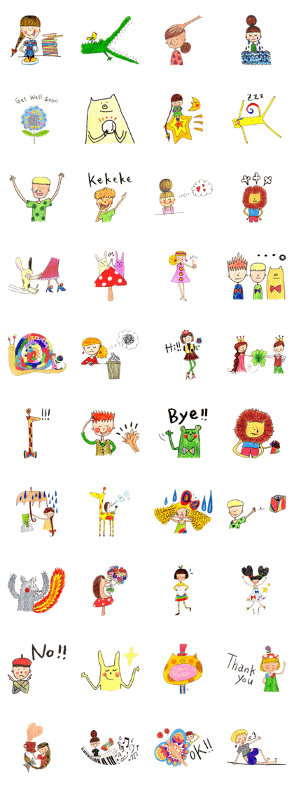 Warm sticker drawn with Colored Pencils