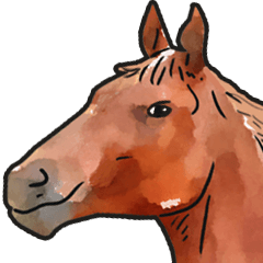 Watercolor horse sticker