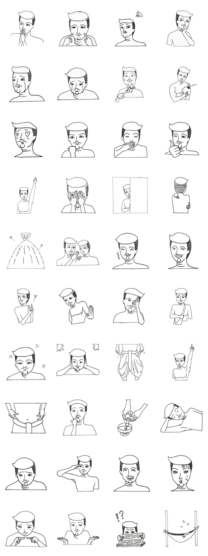 Thai men mural style Thai men mural style