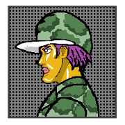 Reticent man wearing camouflage clothing Reticent man wearing camouflage clothing
