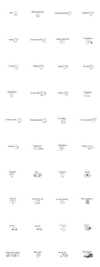 White Cat Stickers(Portuguese-Brazil) White Cat Stickers(Portuguese-Brazil)