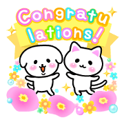 A white dog and the white cat A white dog and the white cat