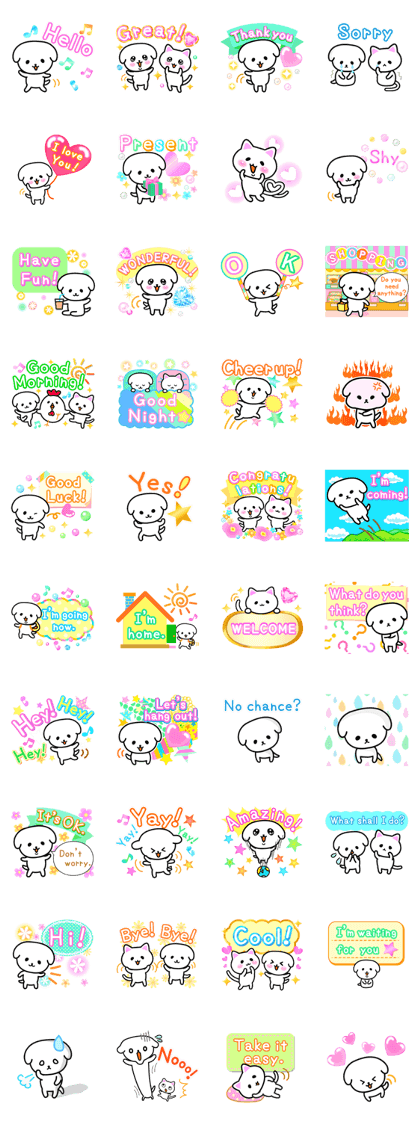 A white dog and the white cat A white dog and the white cat