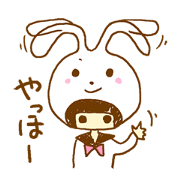 Expressionless girl and hat rabbit Expressionless girl and hat rabbit