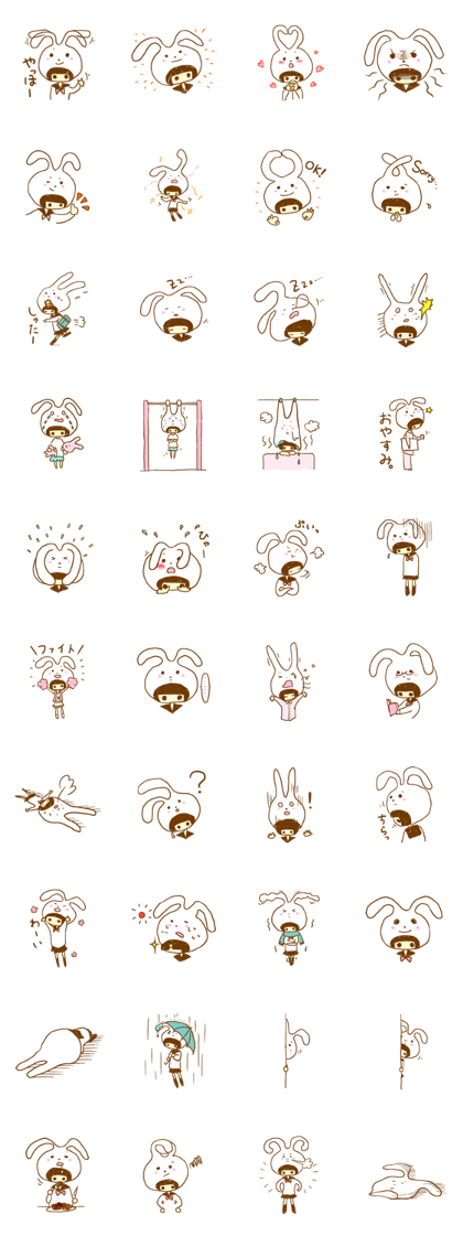 Expressionless girl and hat rabbit Expressionless girl and hat rabbit