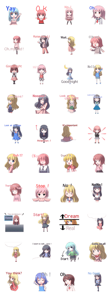 Japanese girls stickers English edition
