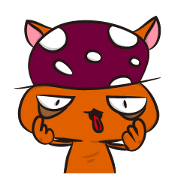 Red mushroom cat.