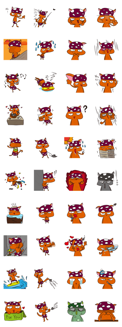 Red mushroom cat.
