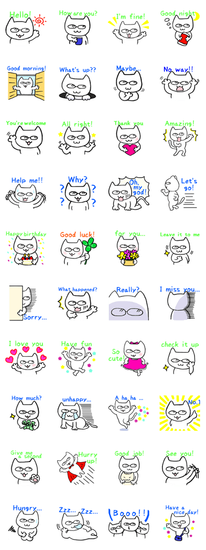 glasses cat by hoshibe