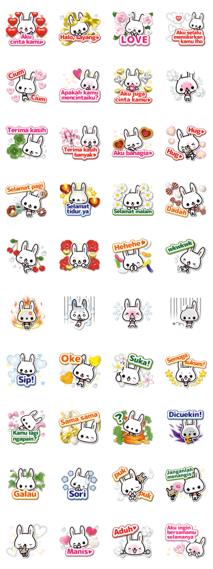 Bunny 3D Sticker 2 ( Indonesian )