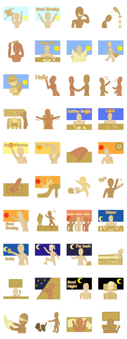 Daily Life of Wooden Man Models Daily Life of Wooden Man Models