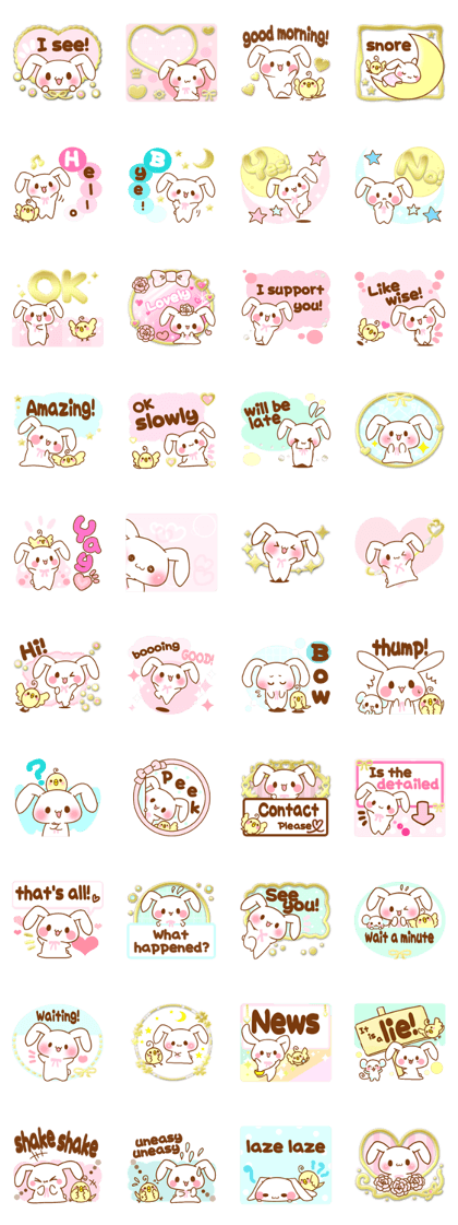 Moonlit night Child rabbit. Gold.English