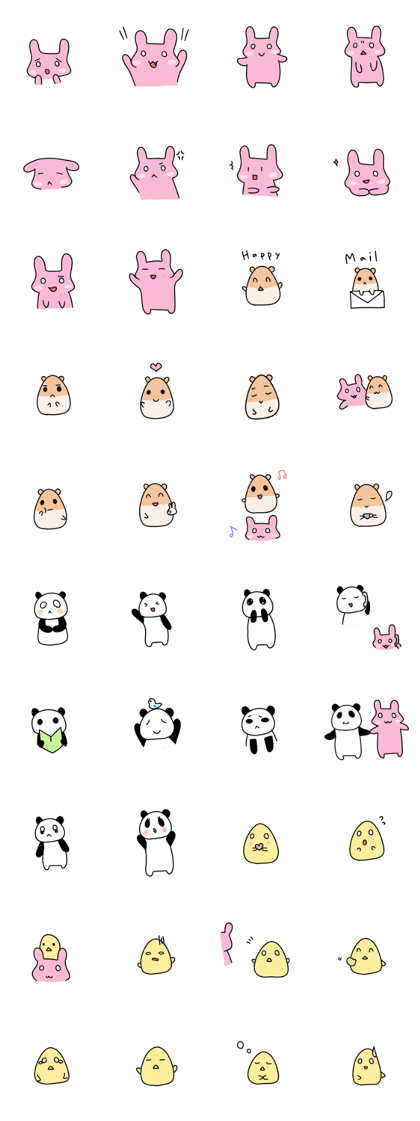 Pink bear and his friends